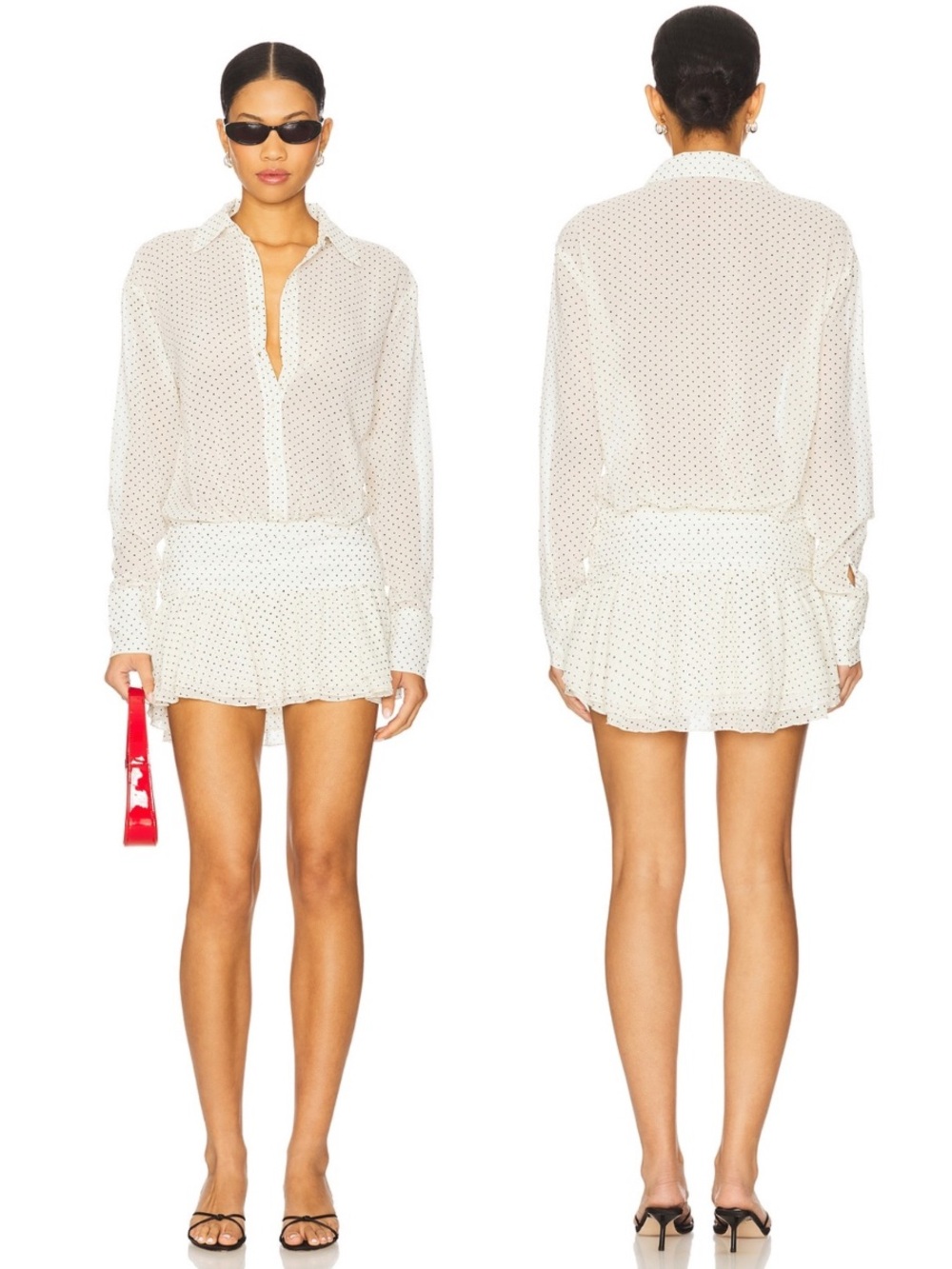 Lioness White Polka Dot Mini Dress